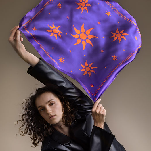 Carré de soie - Les Flammes