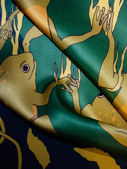 Silk scarf - Frogs