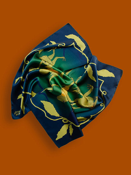 Silk scarf - Frogs