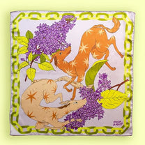 Silk Scarf - Lilac Dogs