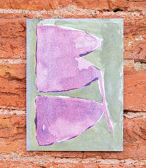 Joe Dessin / Illustration Riso - Forme abstraite violette fond kaki
