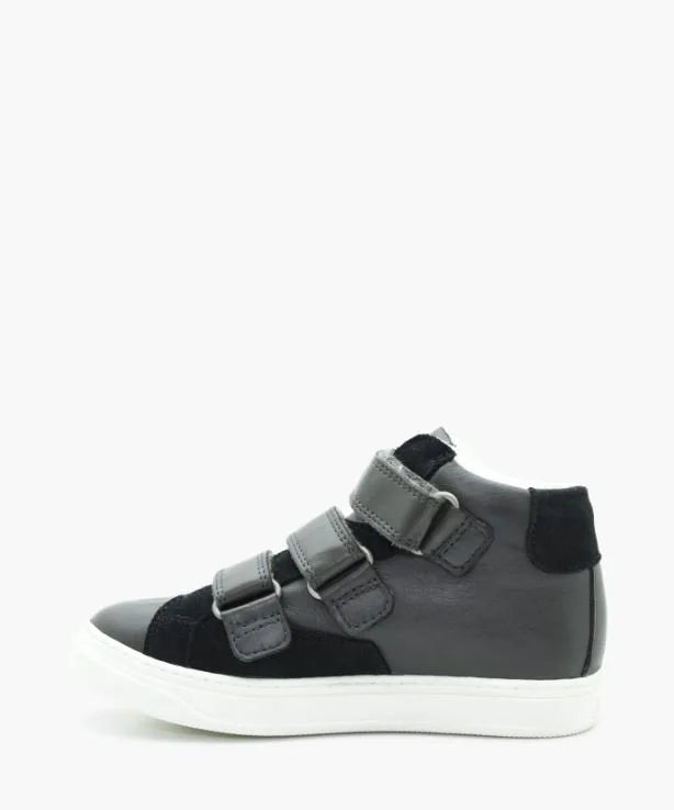 BENJIE / baskets à velcro kids &quot;HERMANCE&quot; - noir et anthracite