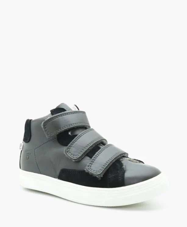 BENJIE / baskets à velcro kids &quot;HERMANCE&quot; - noir et anthracite