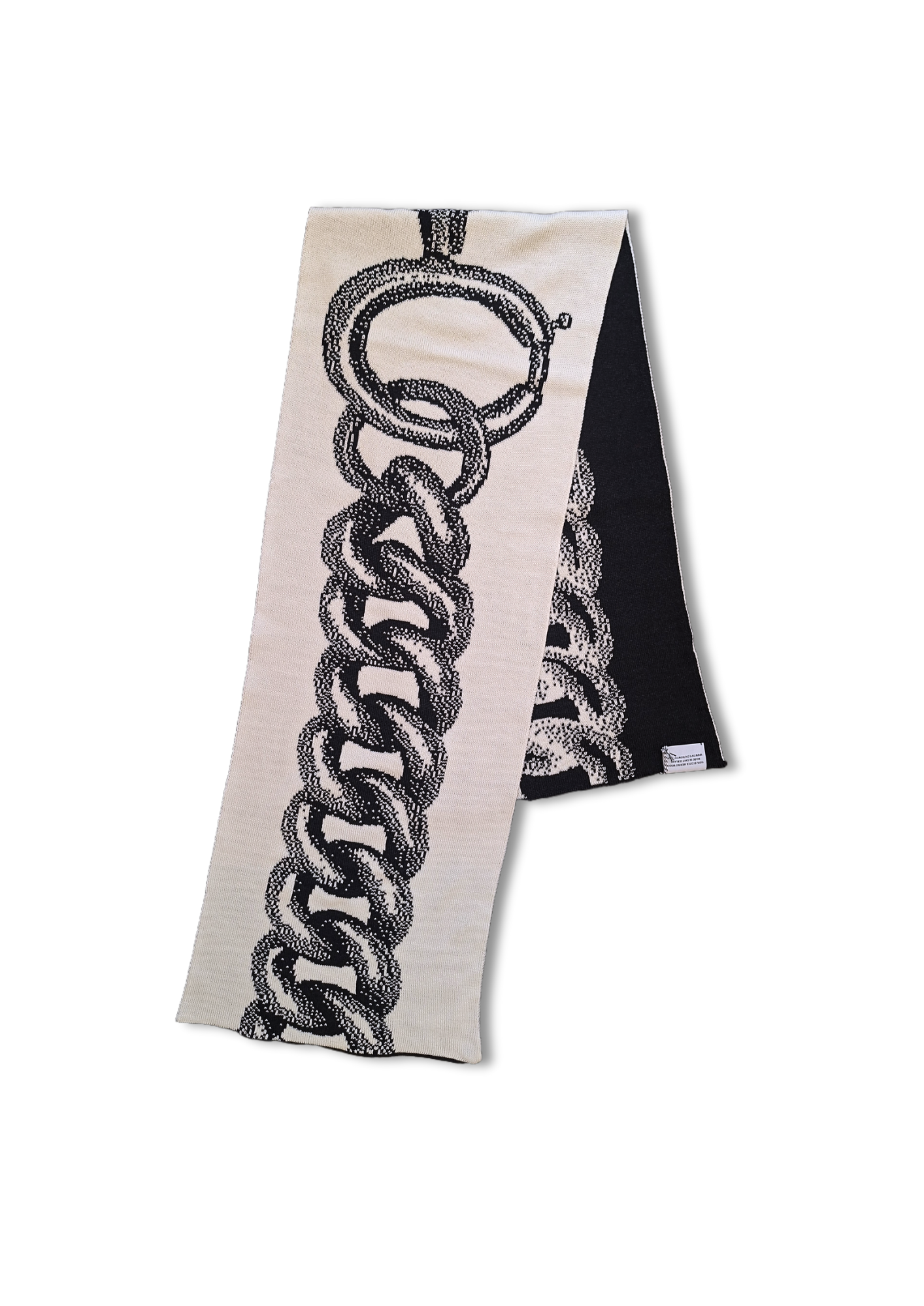 9V9 / CHAIN SCARF - White/Black
