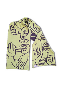 9V9 / HANDS SCARF - Lime/Violet