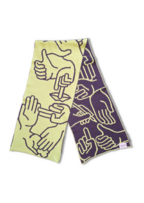 9V9 / HANDS SCARF - Lime/Violet