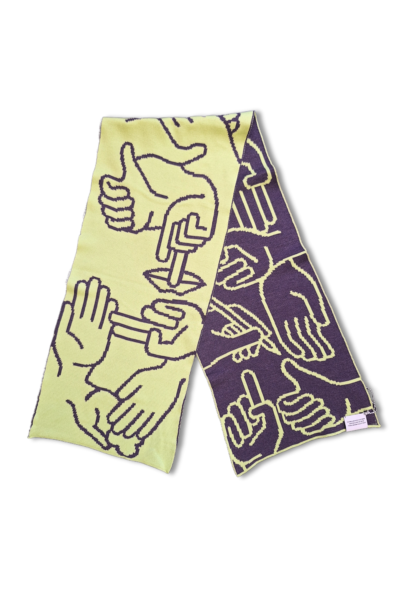 9V9 / HANDS SCARF - Lime/Violet