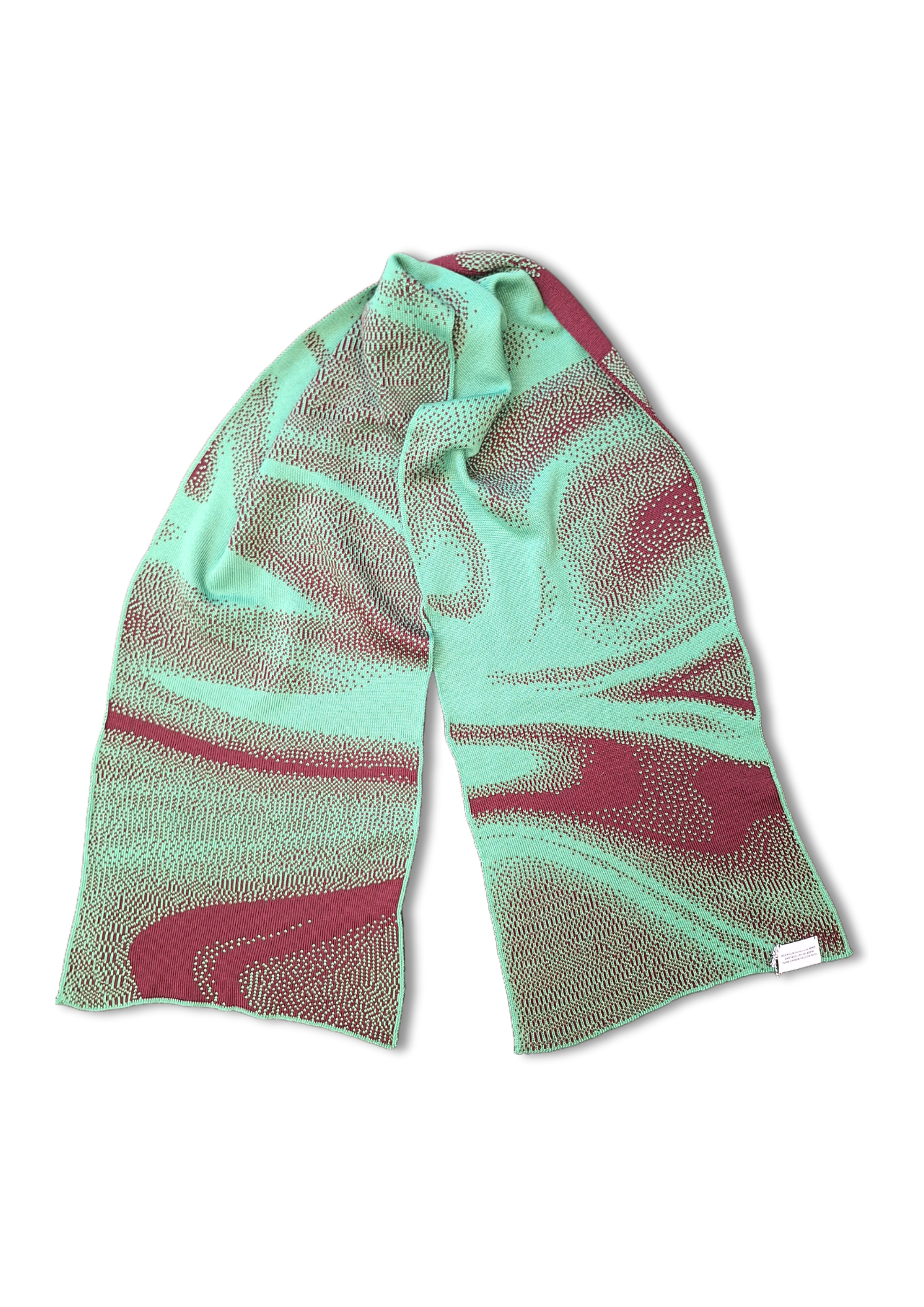 9V9 / LAVA SCARF - Green/Bordeaux