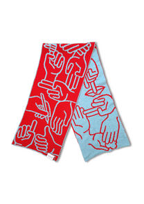 9V9 / HANDS SCARF - Turquoise/Rouge