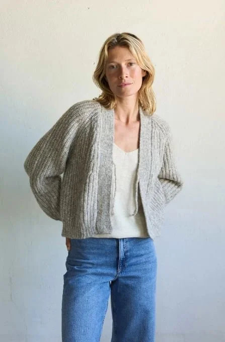 Jungle Folk /  cardigan VINCENT - gris clair