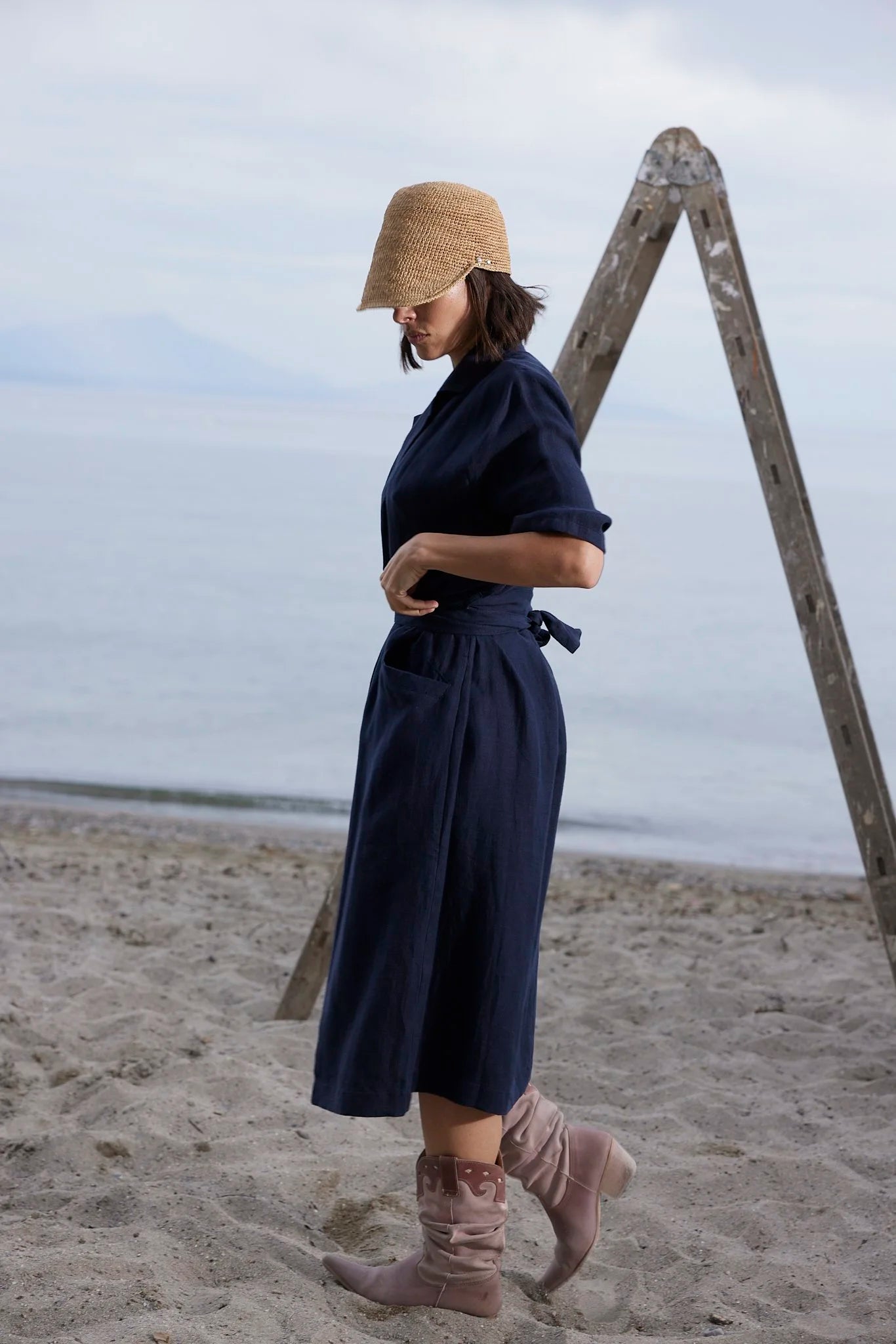 RE/Jungle Folk / Serah Coat Dress - Midnight Blue