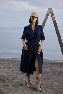 RE/Jungle Folk / Serah Coat Dress - Midnight Blue