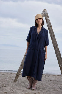 RE/Jungle Folk / Serah Coat Dress - Midnight Blue