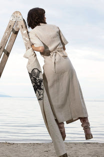 RE/Jungle Folk / Robe portefeuille ERICA - beige