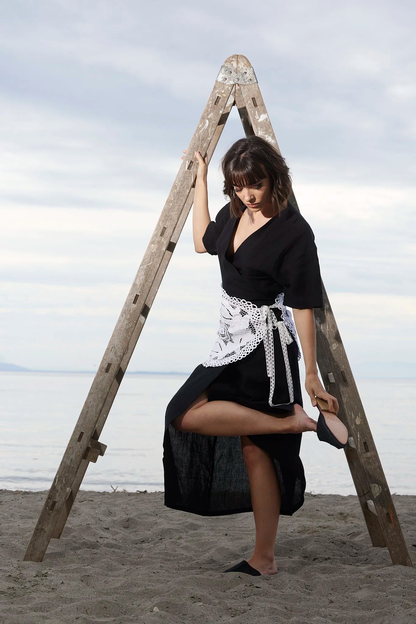 Jungle Folk / Mocassins en paille - Noir