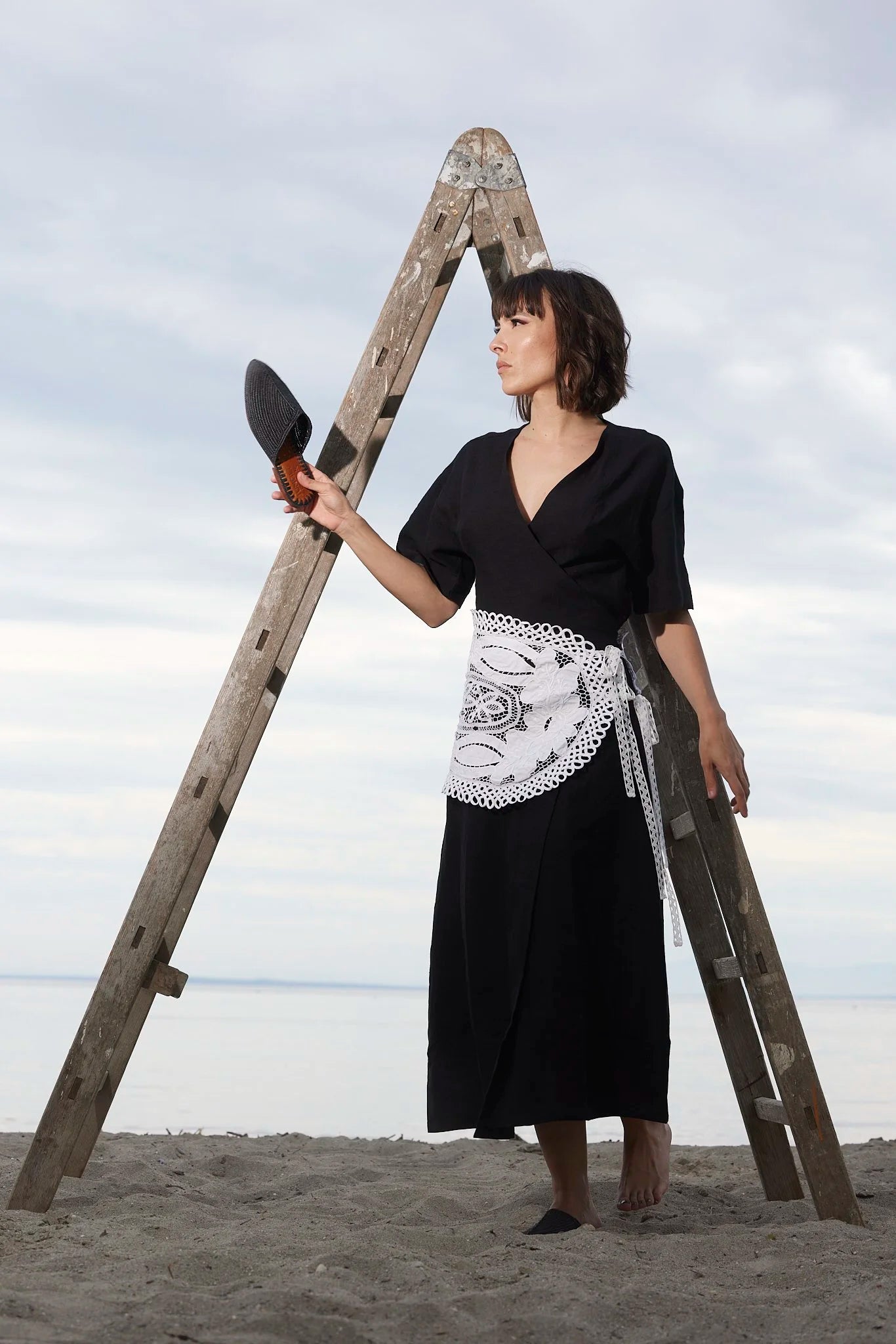 Jungle Folk / Mocassins en paille - Noir