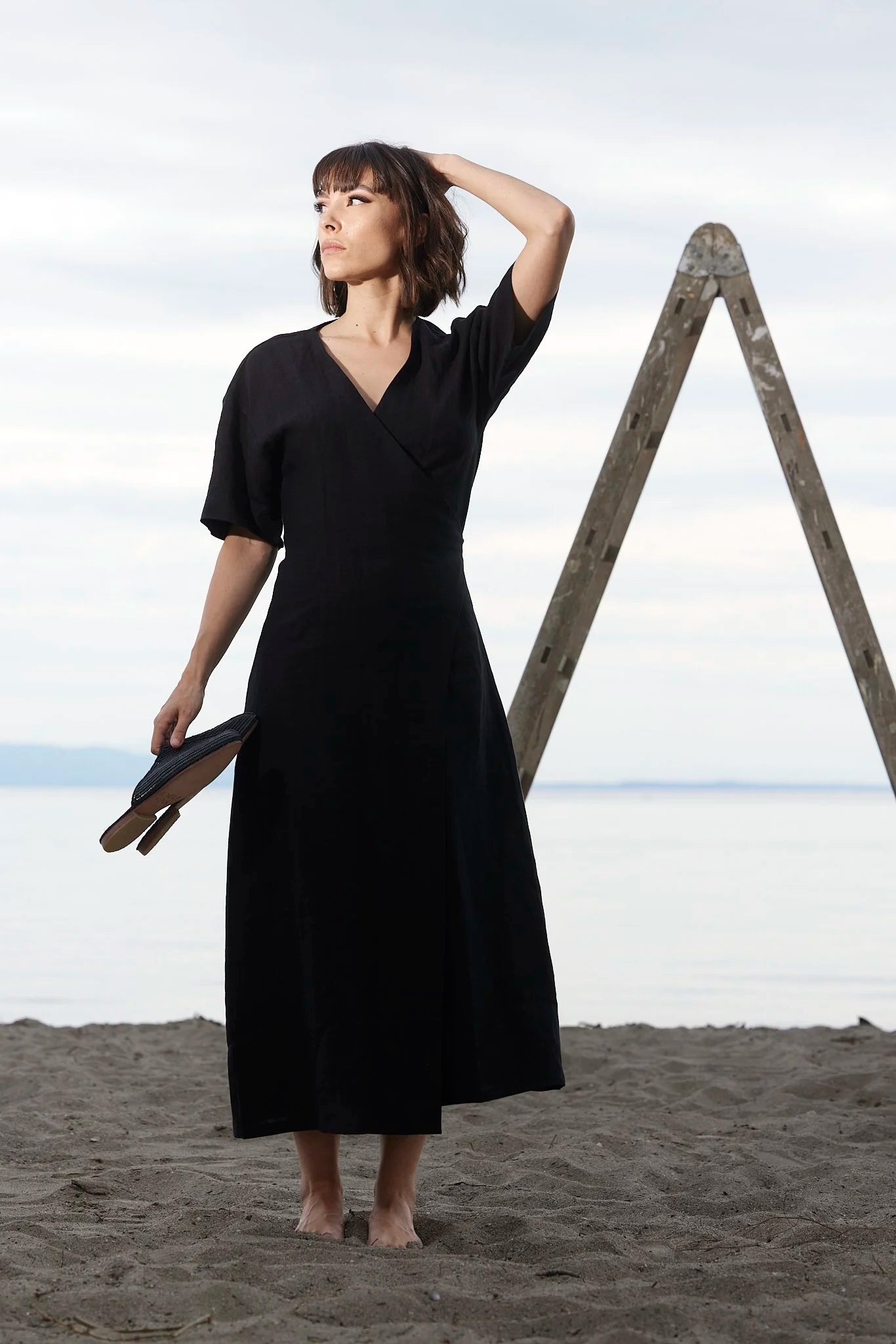 RE/Jungle Folk / ERICA Wrap Dress - Black