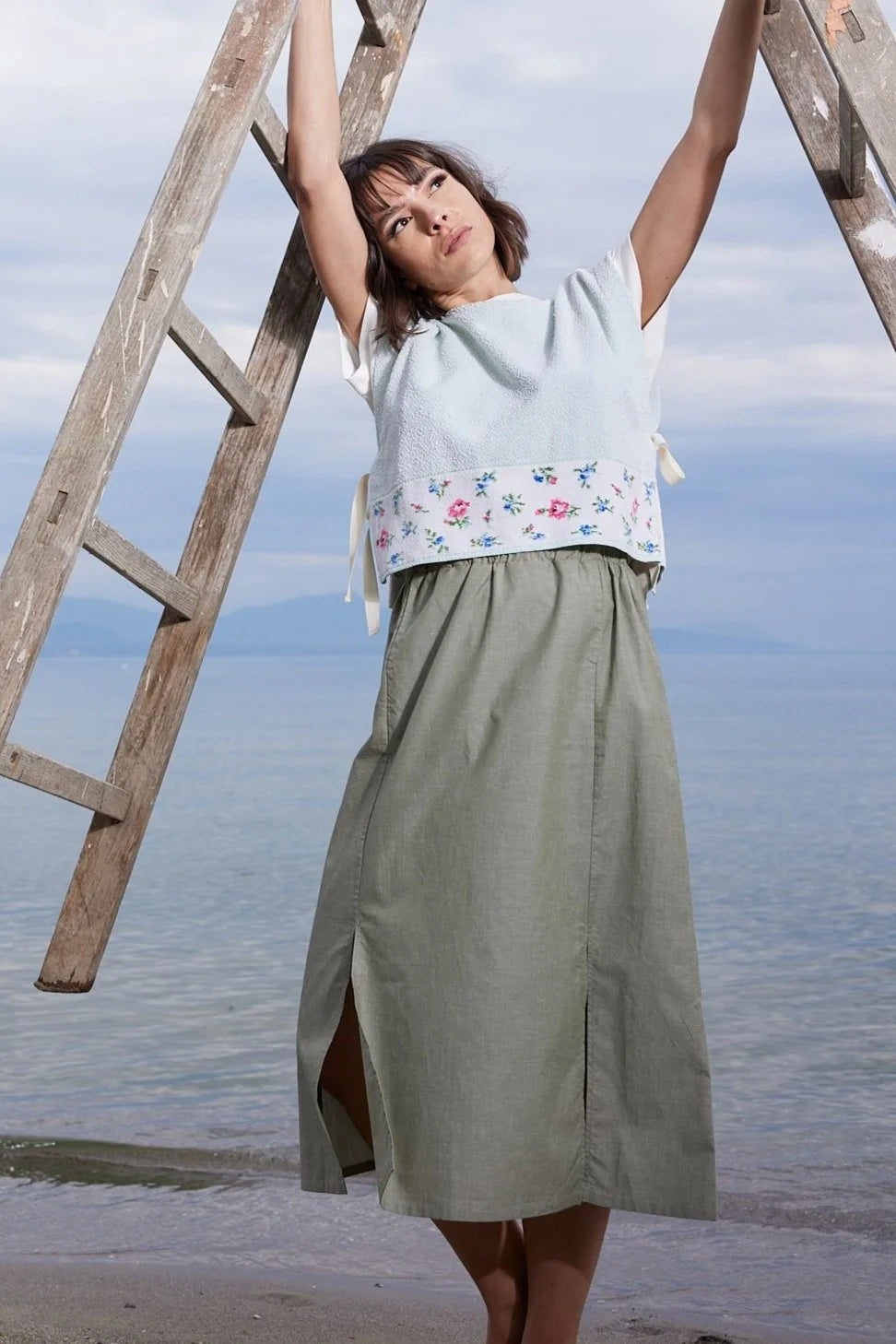 RE/Jungle Folk / Oaxaca Skirt - Sage