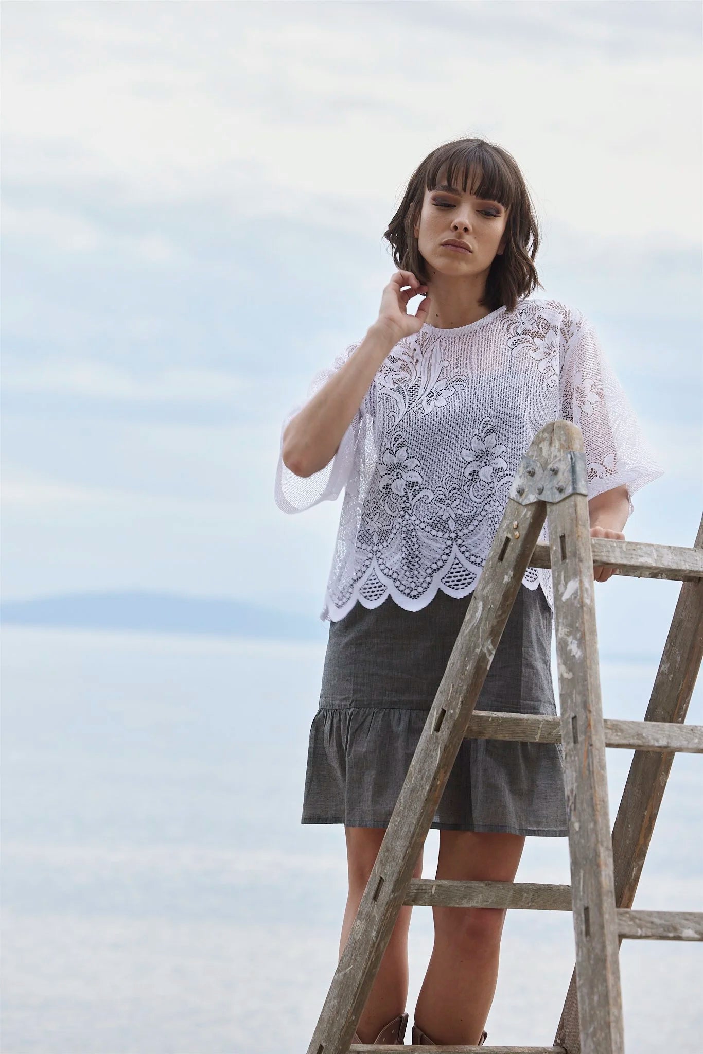 RE/Jungle Folk / Robe NAIMA - gris-vert foncé