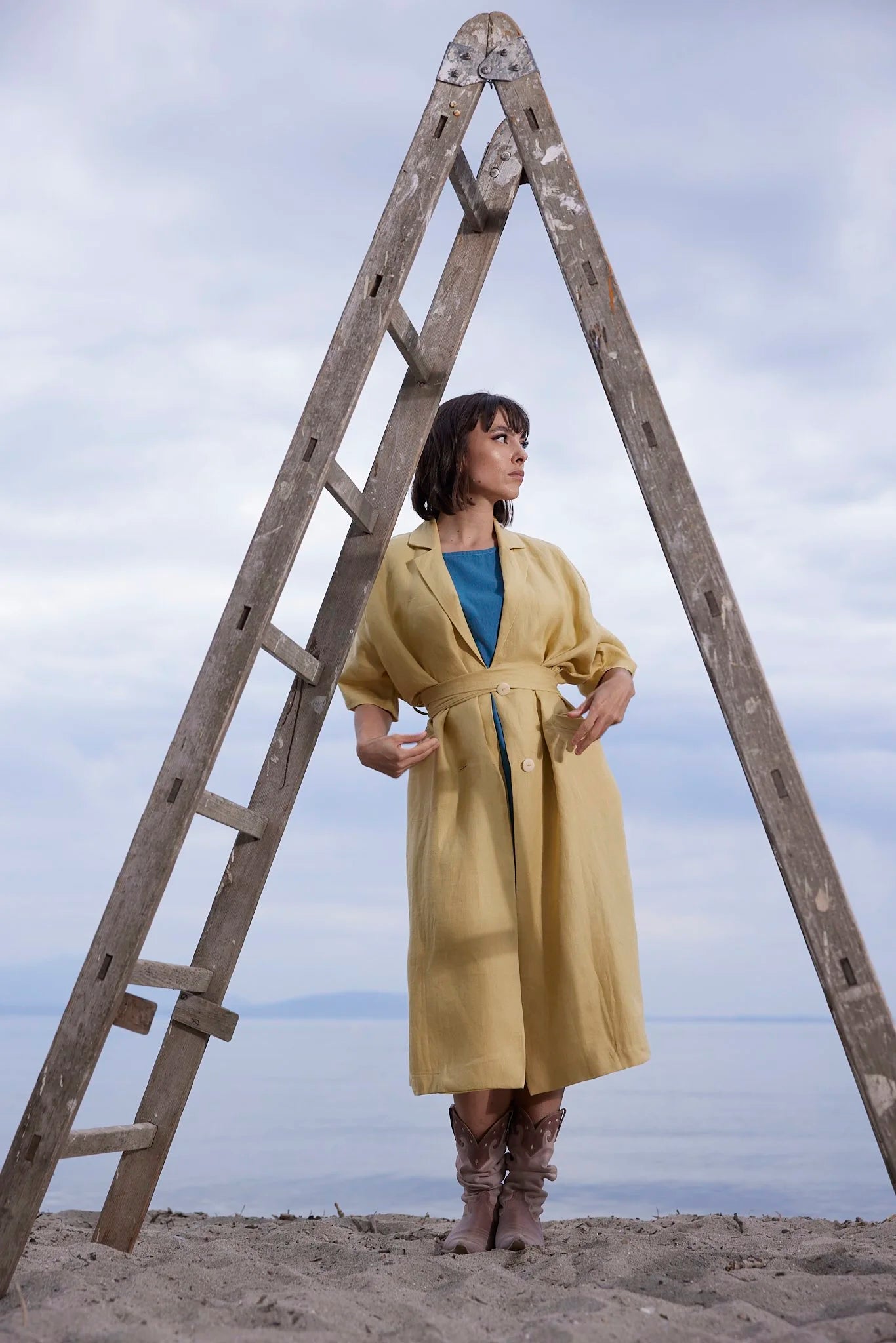 RE/Jungle Folk / Robe-Manteau Serah - jaune pastel