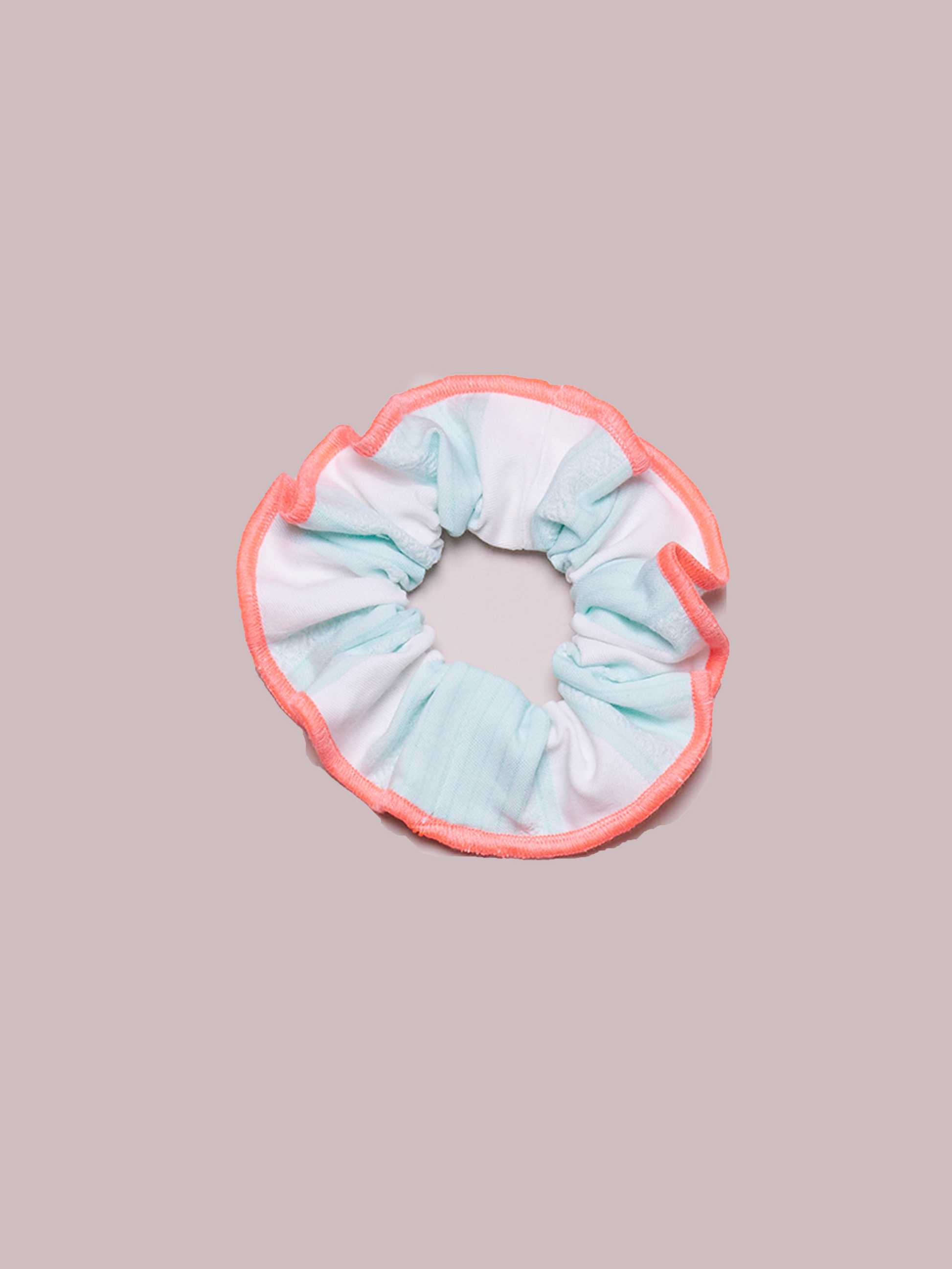 Chouchou / Bleu avec bord orange