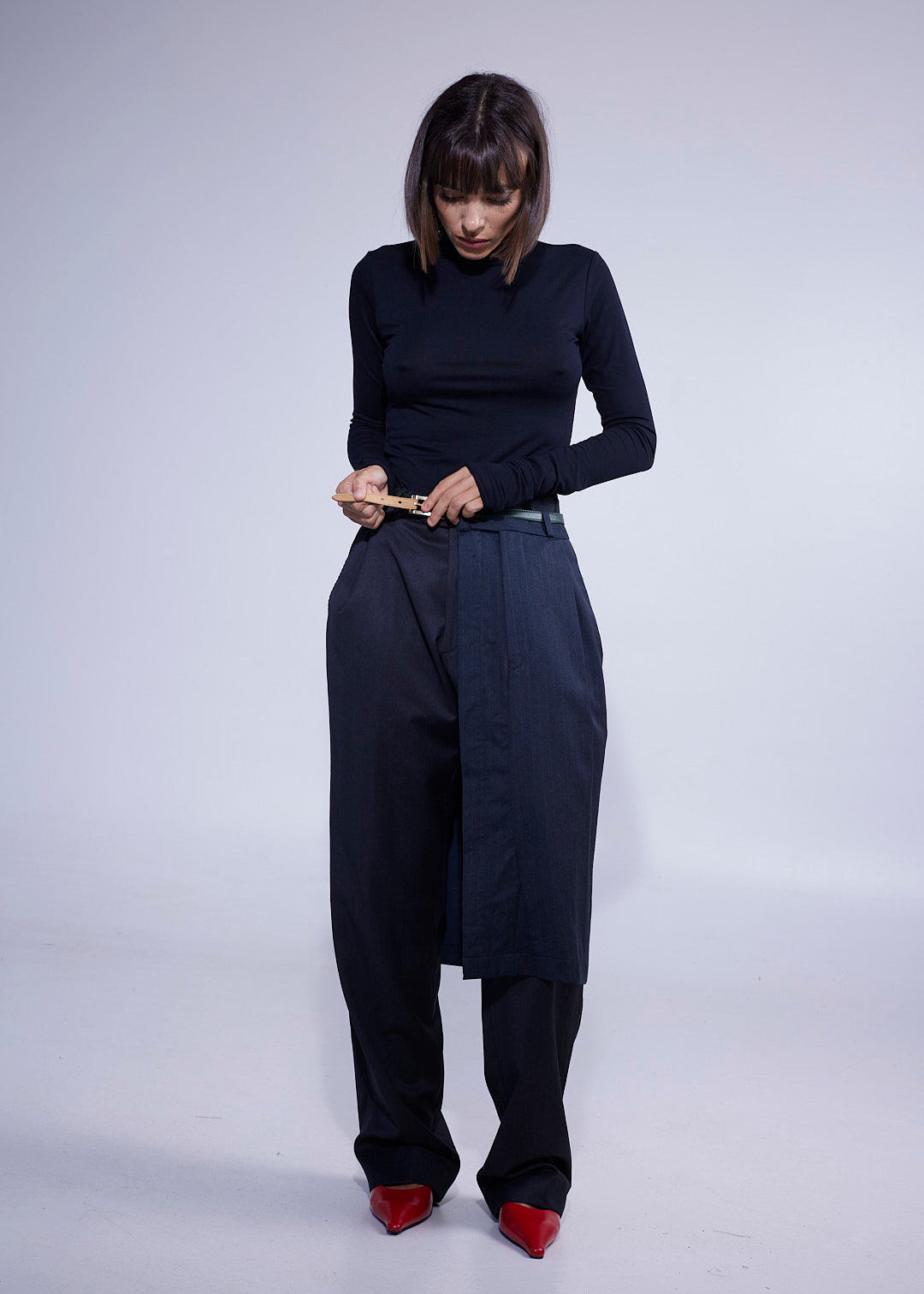 RE/Papa&#39;s Blazer Skirt - grise lignée