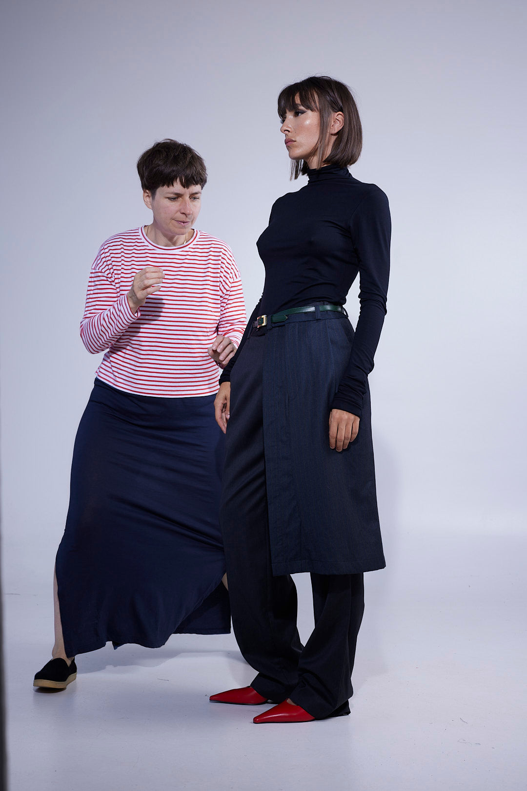 RE/Papa&#39;s Blazer Skirt - grise lignée