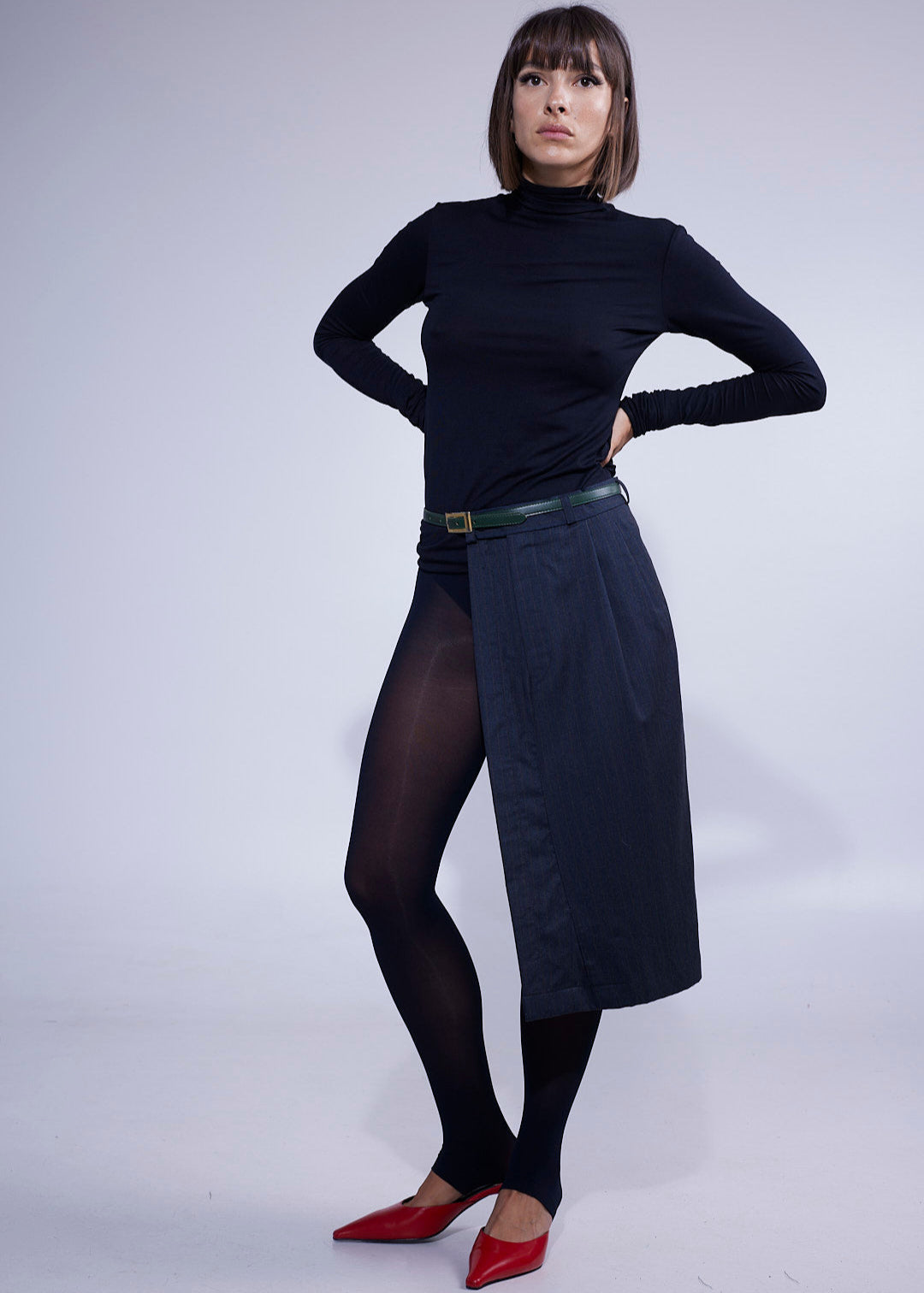 RE/Papa&#39;s Blazer Skirt - grise lignée