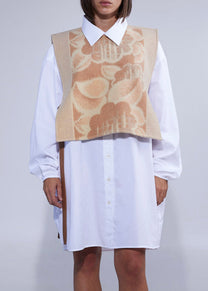 RE/Cover / Gilet à nœuds n°6- beige à fleurs