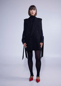 RE/Papa&#39;s Blazer à noeuds - n°55 lainage noir