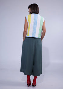 RE/Cover / Gilet &quot;mouton&quot; court - rayé coloré
