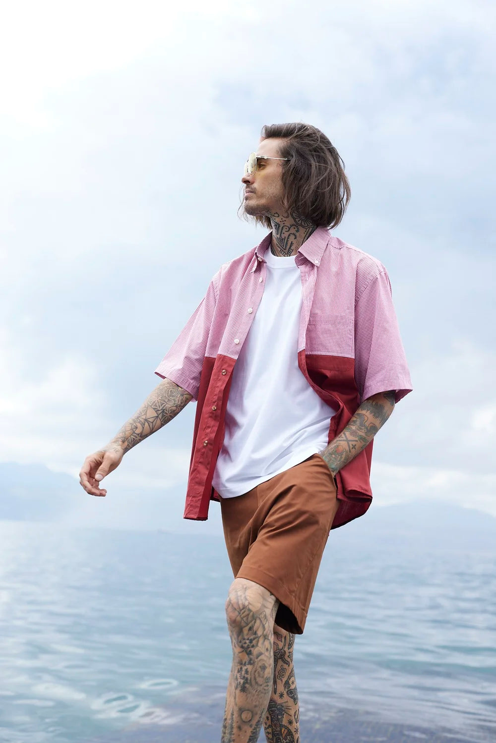 RE/Papa&#39;s shirt / Chemise manches courtes, n°44 triangle-pois