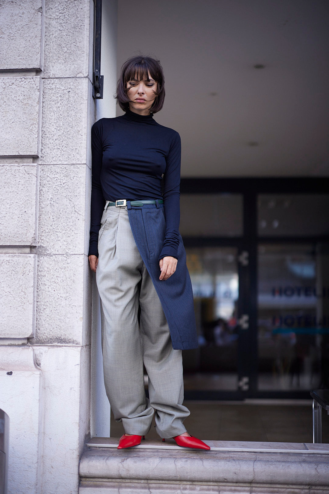 RE/Papa&#39;s Blazer Skirt - grise lignée