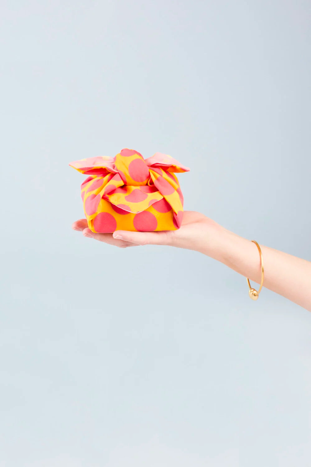 LABORATOIRE / Furoshiki-foulard - gris-rose à pois