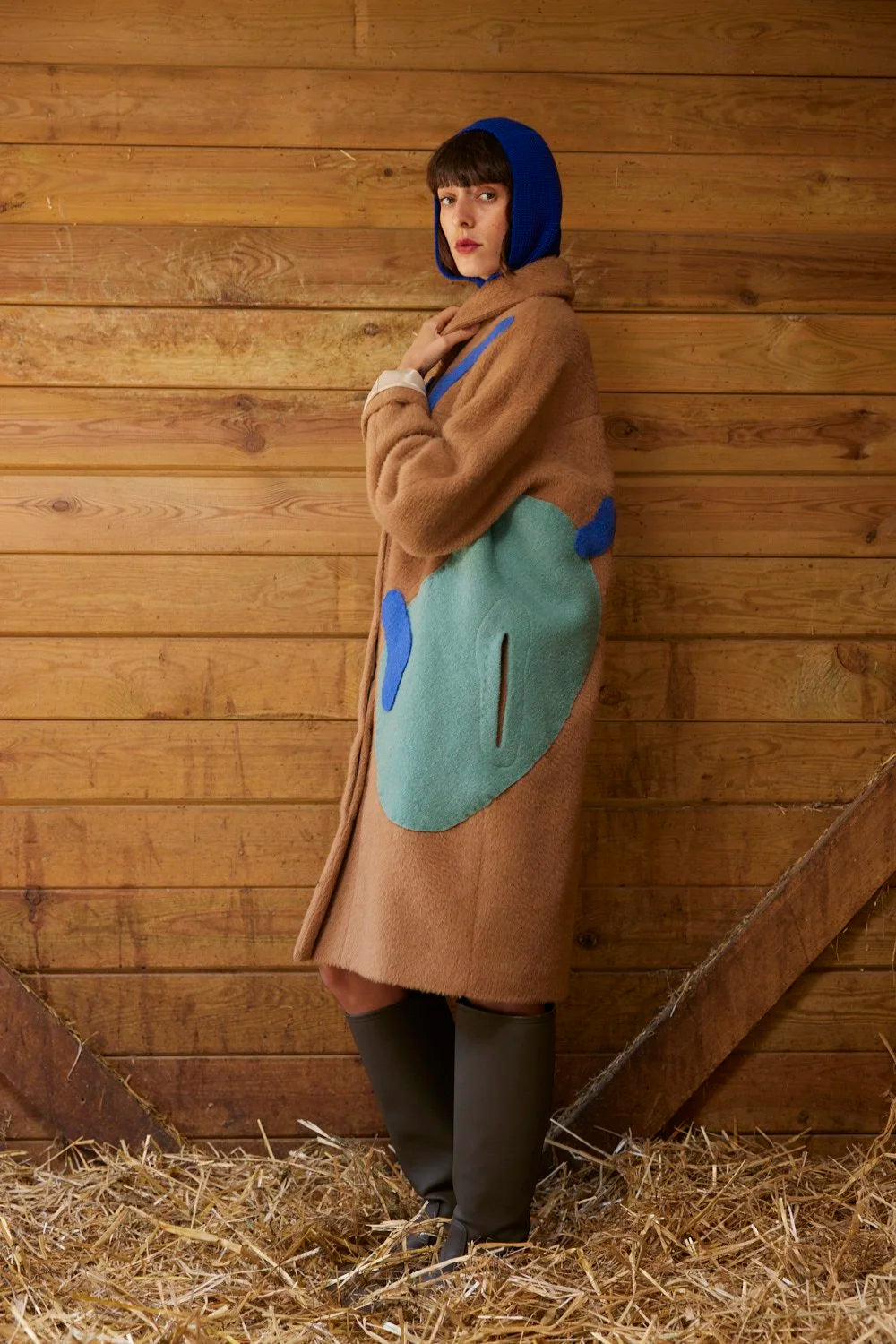 RE/Jungle Folk /  manteau CARI - camel+roi et menthe