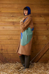 RE/Jungle Folk /  manteau CARI - camel+roi et menthe