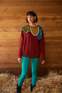 RE/Little Indi / Burgundy Petal Sweater