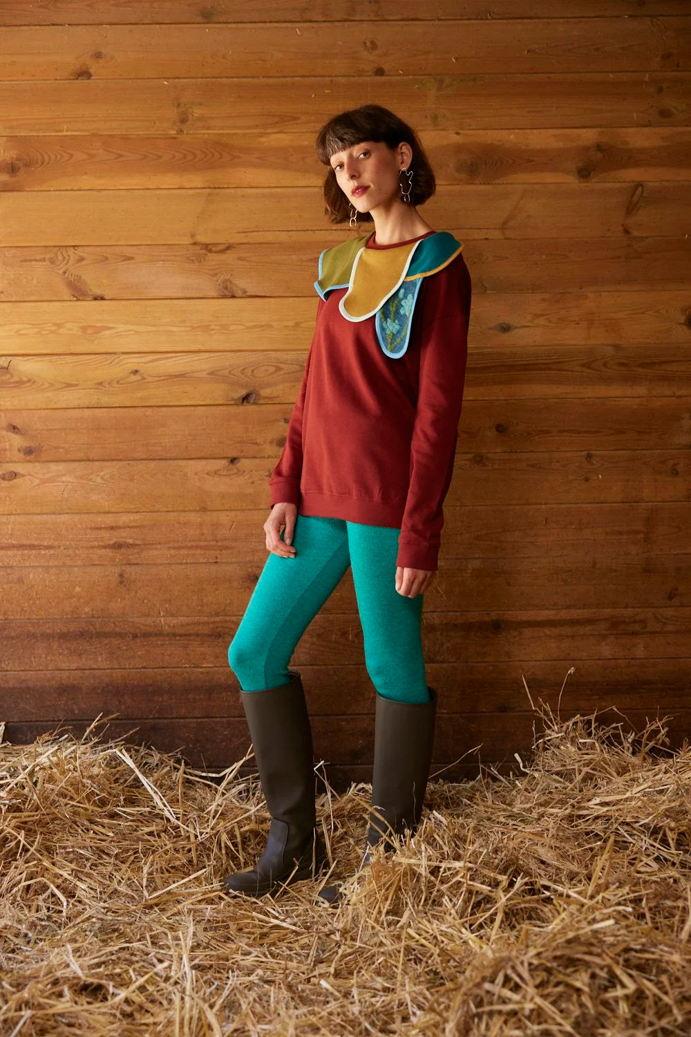 RE/Little Indi / Burgundy Petal Sweater