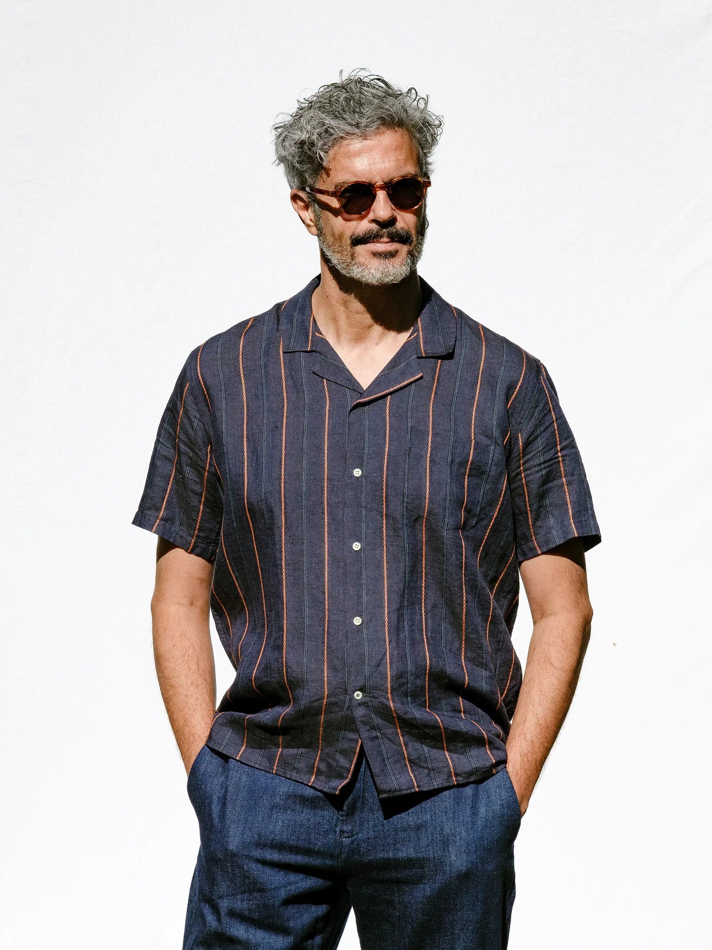 CARPASUS / Chemise Milano en lin - marine