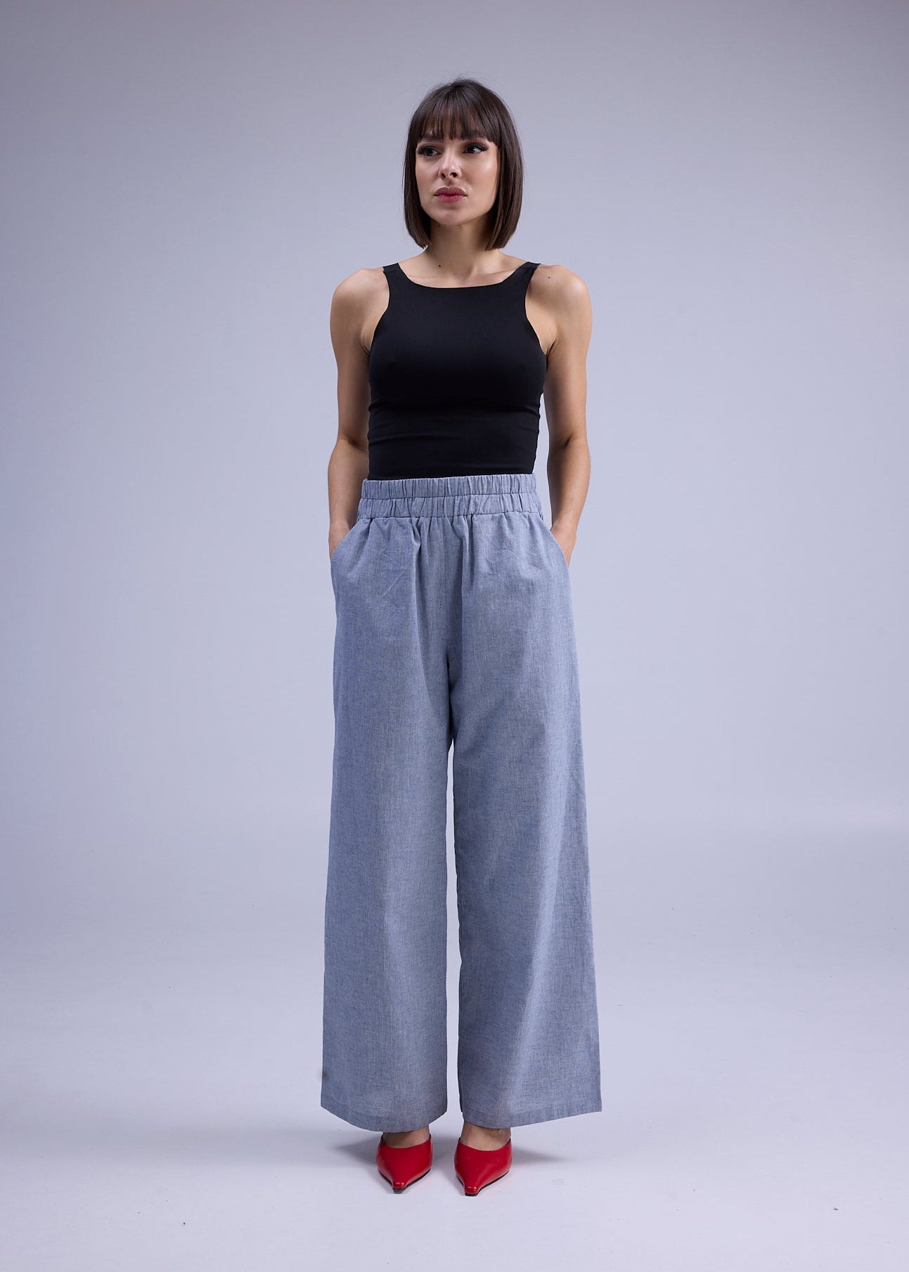 LABORATOIRE / Pantalons flou - N°3 gris/bleu chiné