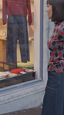 LABORATOIRE / Pull chaussette - Losange rouge et marine