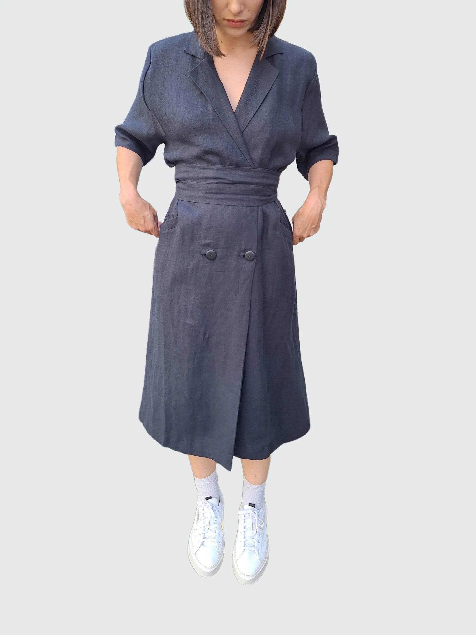 RE/Jungle Folk / Serah Coat Dress - Midnight Blue