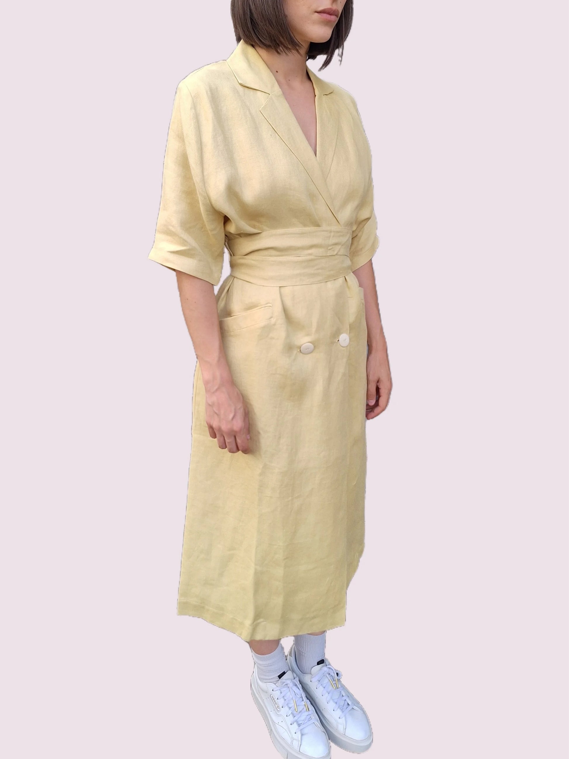 RE/Jungle Folk / Robe-Manteau Serah - jaune pastel