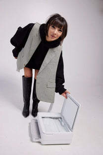 RE/Papa&#39;s Blazer à noeuds - n°10 beige à carreaux