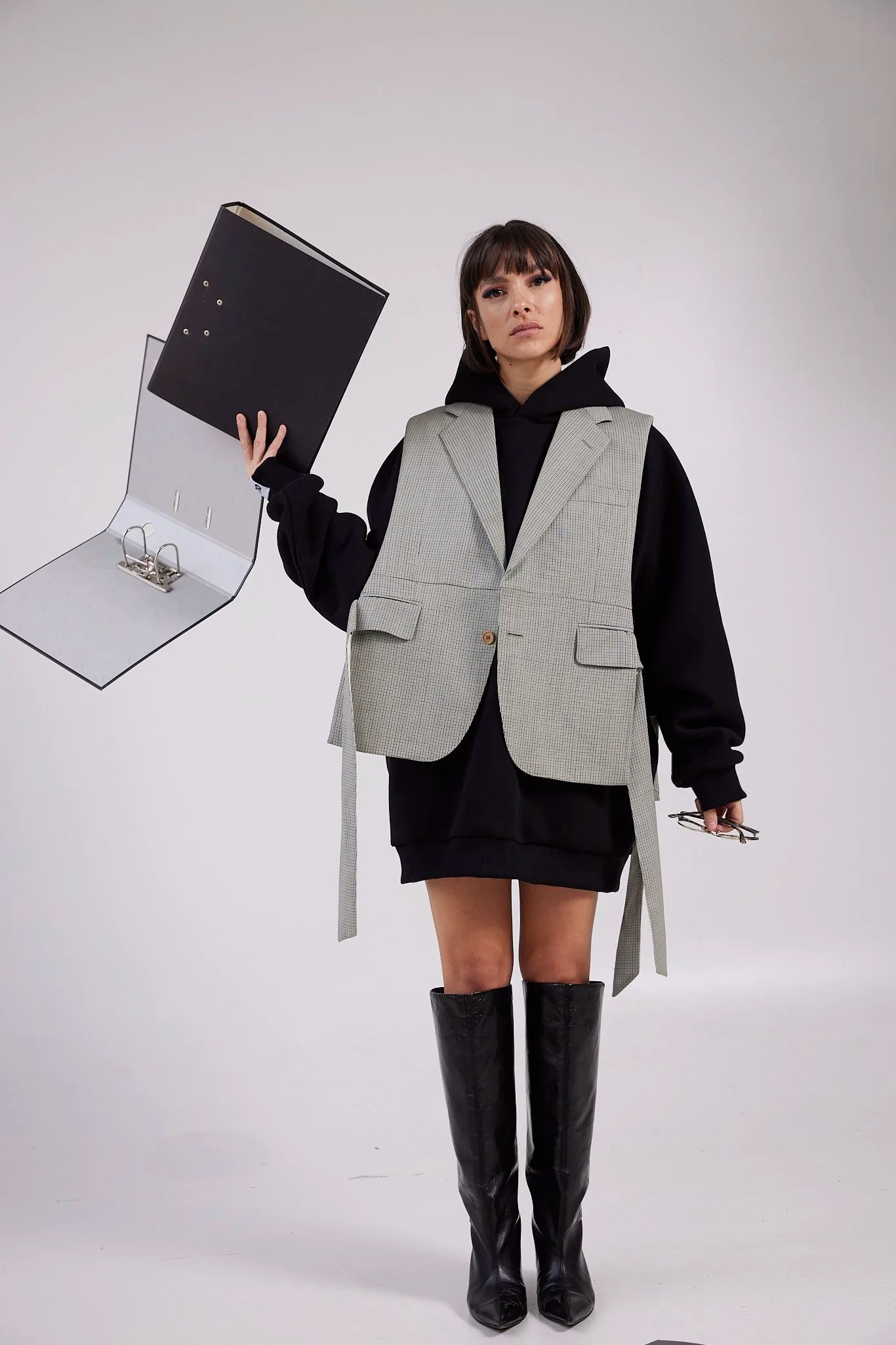 RE/Papa&#39;s Blazer à noeuds - n°10 beige à carreaux