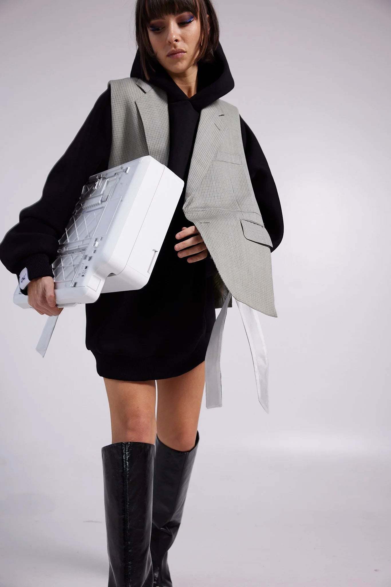 RE/Papa&#39;s Blazer à noeuds - n°10 beige à carreaux
