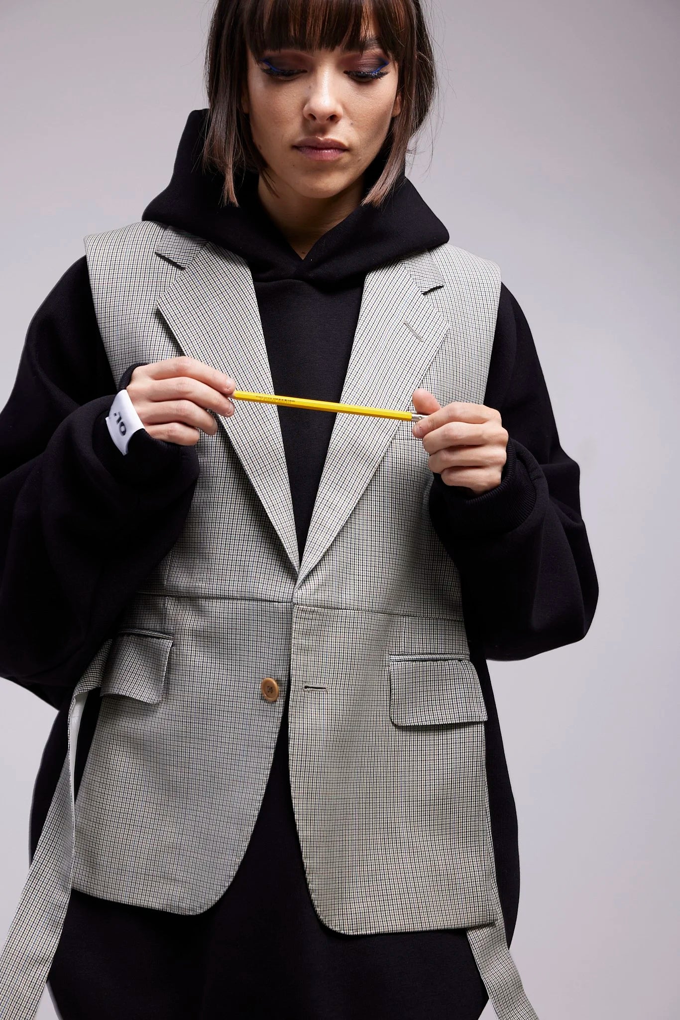 RE/Papa&#39;s Blazer à noeuds - n°10 beige à carreaux