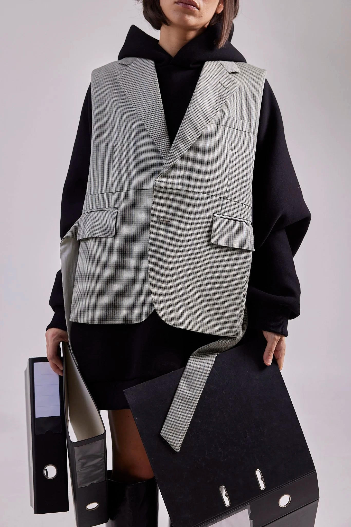 RE/Papa&#39;s Blazer à noeuds - n°10 beige à carreaux