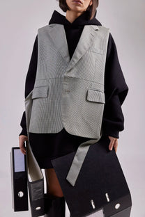 RE/Papa&#39;s Blazer à noeuds - n°10 beige à carreaux