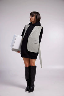 RE/Papa&#39;s Blazer à noeuds - n°10 beige à carreaux